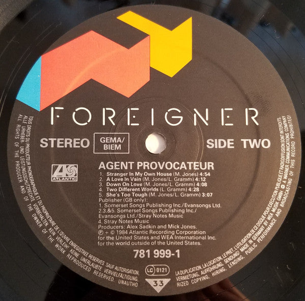 Foreigner : Agent Provocateur (LP, Album, Emb)