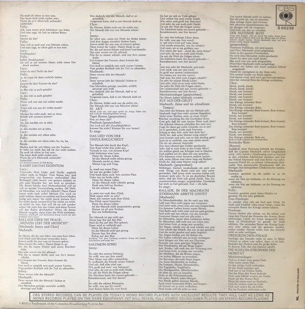 Kurt Weill, Bert Brecht*, Lotte Lenya : Die Dreigroschenoper (2xLP, Album)
