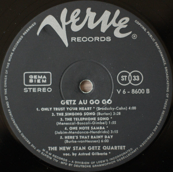 The New Stan Getz Quartet Featuring Astrud Gilberto - Getz Au Go Go (LP, Album) - De Platen Aap – Vinylwinkel in Brielle & online webshop voor muziekliefhebbers