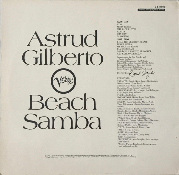 Astrud Gilberto - Beach Samba (LP, Album) - De Platen Aap – Vinylwinkel in Brielle & online webshop voor muziekliefhebbers