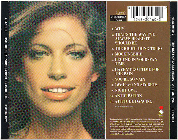 Carly Simon - The Best Of Carly Simon (Volume One) (CD, Comp, RE) - De Platen Aap – Vinylwinkel in Brielle & online webshop voor muziekliefhebbers