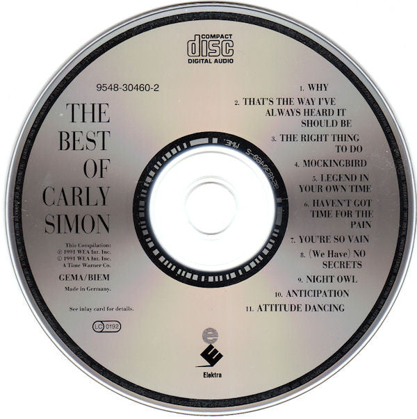 Carly Simon - The Best Of Carly Simon (Volume One) (CD, Comp, RE) - De Platen Aap – Vinylwinkel in Brielle & online webshop voor muziekliefhebbers