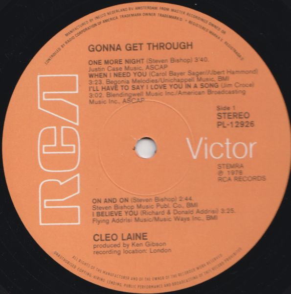 Cleo Laine : Gonna Get Through (LP, Album)