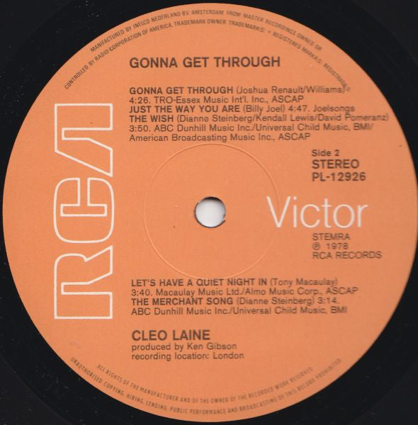 Cleo Laine : Gonna Get Through (LP, Album)