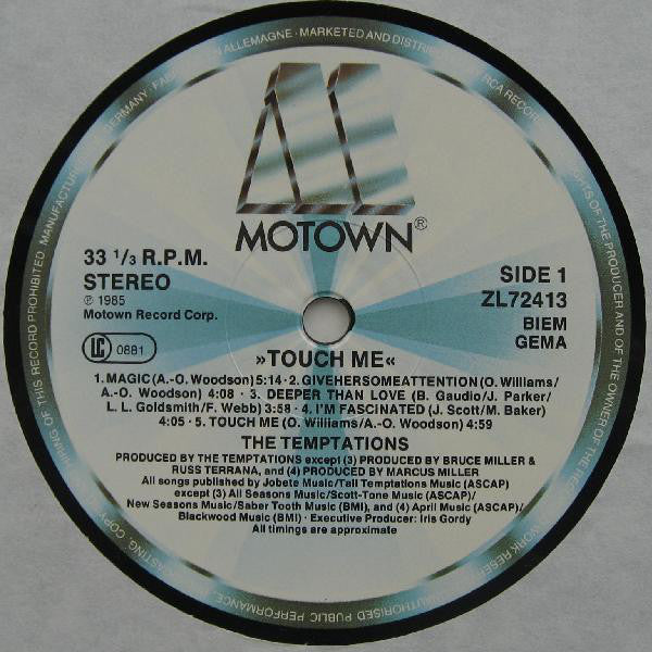 The Temptations : Touch Me (LP, Album)