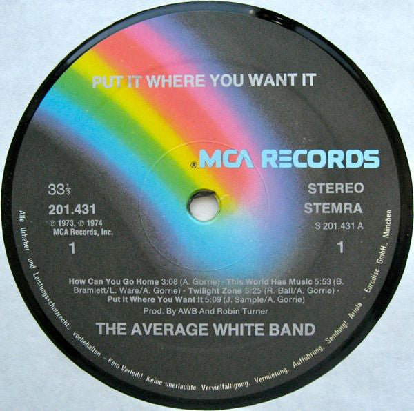 The Average White Band* : Put It Where You Want It (LP, Album, RE)
