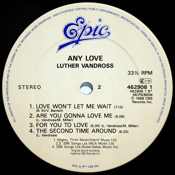 Luther Vandross : Any Love (LP, Album)