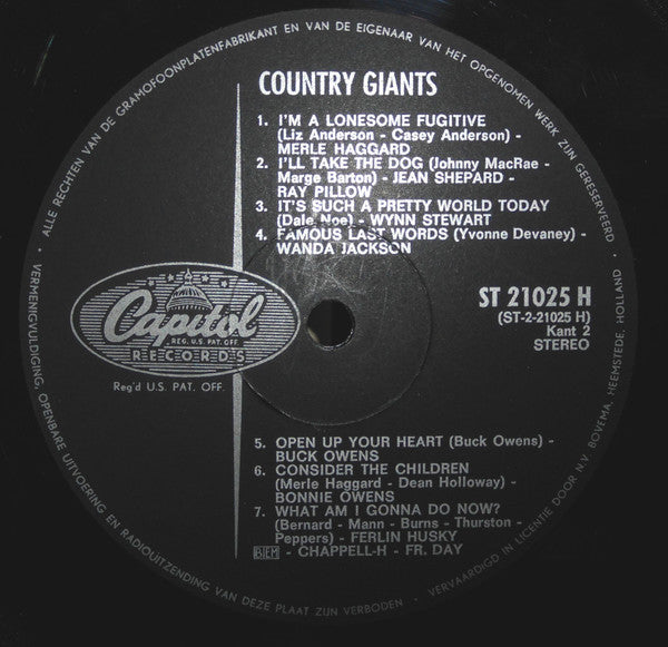 Various : Country Giants (LP, Comp)