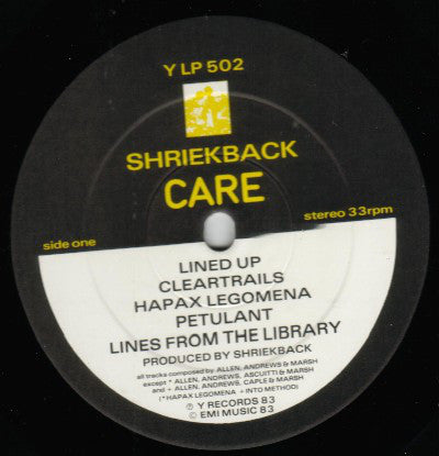 Shriekback : Care (LP, Album)