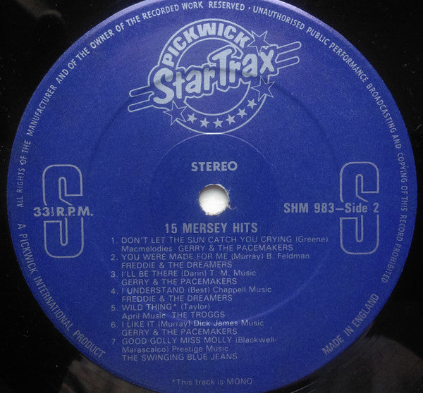 Various : 15 Mersey Hits (LP,Compilation,Stereo,Mono)