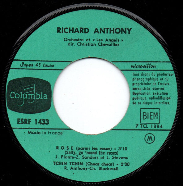 Richard Anthony (2) : Rose (Parmi Les Roses)  (7", EP)