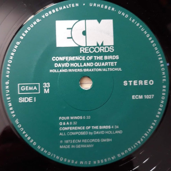 David Holland Quartet : Conference Of The Birds (LP, Album, RP)