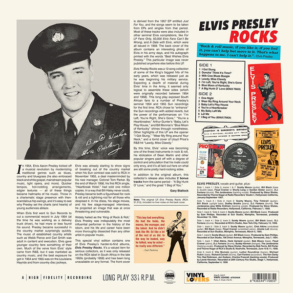 Elvis Presley : Elvis Presley Rocks  (LP, Comp, Hif)