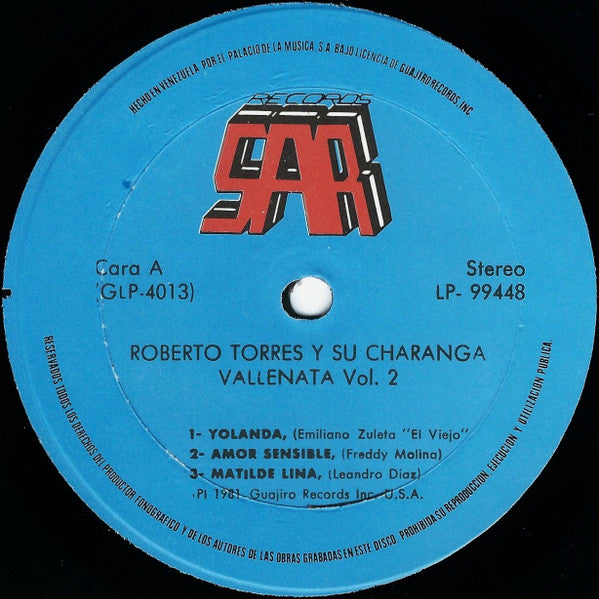 Roberto Torres : Roberto Torres Y Su Charanga Vallenata Vol. 2 (LP)