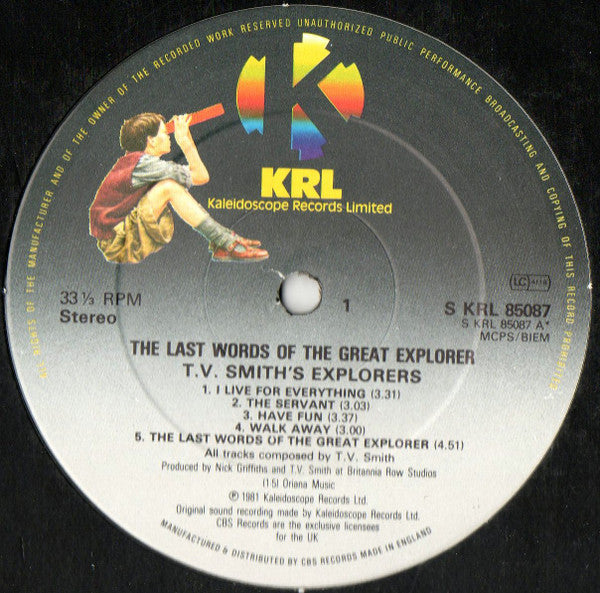 T.V. Smith's Explorers : The Last Words Of The Great Explorer (LP, Album)