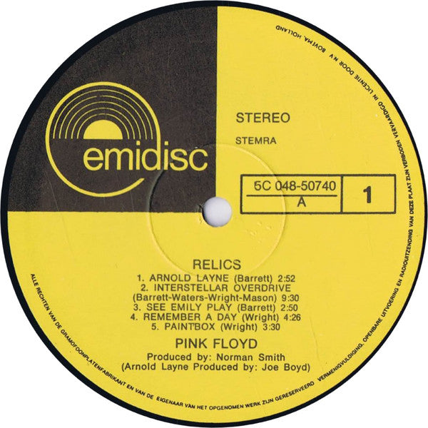 Pink Floyd : Relics (LP, Comp, RP)