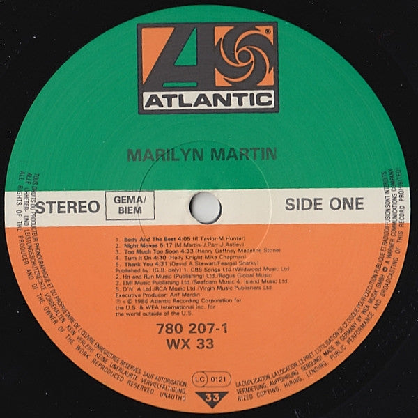 Marilyn Martin : Marilyn Martin (LP, Album)