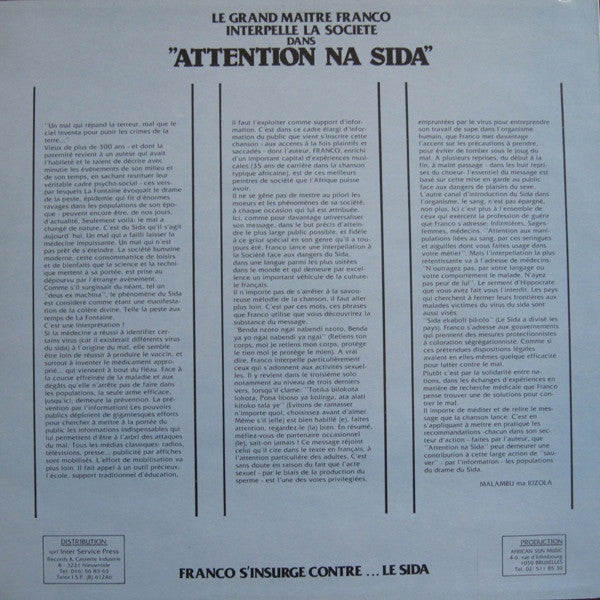 Franco, Orchestre T.P.O.K. Jazz : Attention Na Sida (LP)