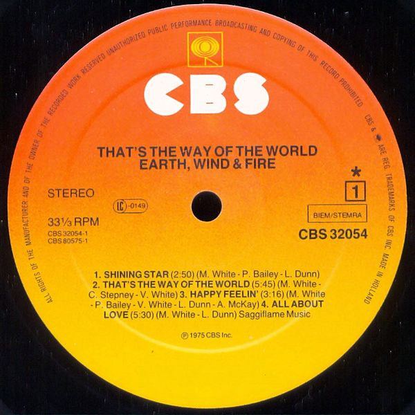 Earth, Wind & Fire : That's The Way Of The World (LP,Album,Reissue,Stereo)