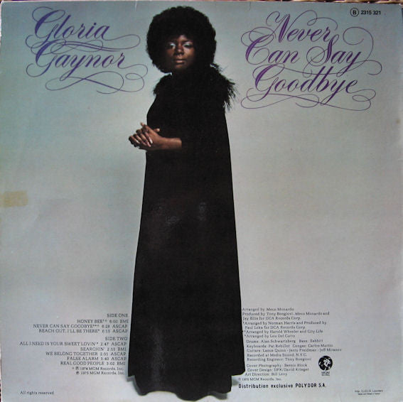 Gloria Gaynor : Never Can Say Goodbye (LP, Album)