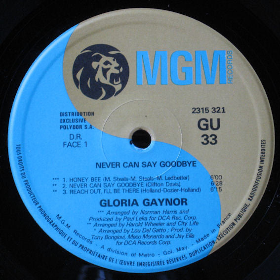 Gloria Gaynor : Never Can Say Goodbye (LP, Album)