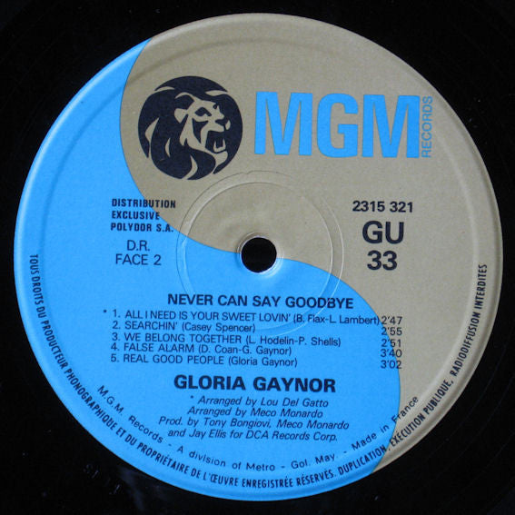 Gloria Gaynor : Never Can Say Goodbye (LP, Album)