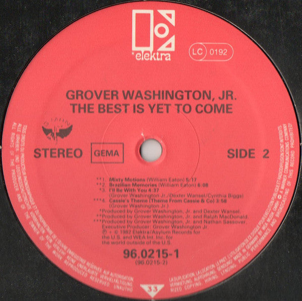 Grover Washington, Jr. : The Best Is Yet To Come (LP,Album)