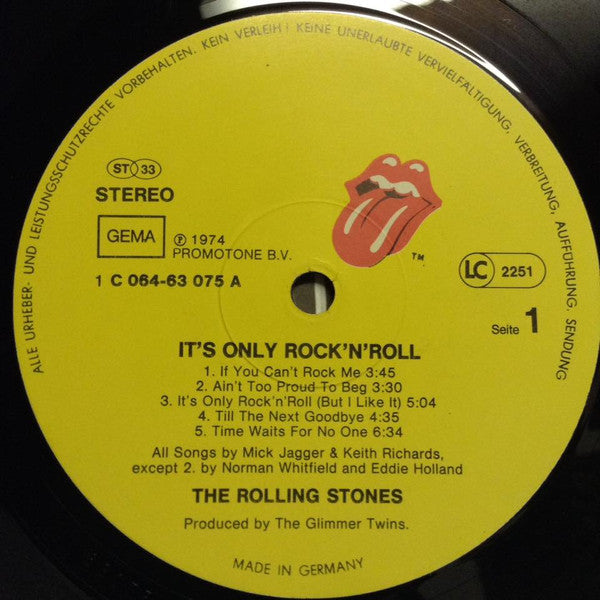 The Rolling Stones : It's Only Rock 'N Roll (LP, Album, RE)
