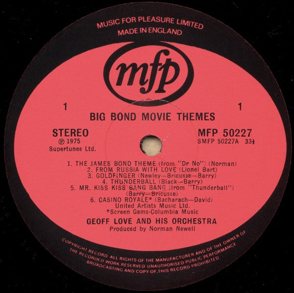 Geoff Love & His Orchestra : Big Bond Movie Themes (LP,Stereo)