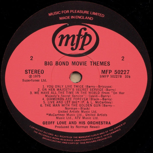 Geoff Love & His Orchestra : Big Bond Movie Themes (LP,Stereo)