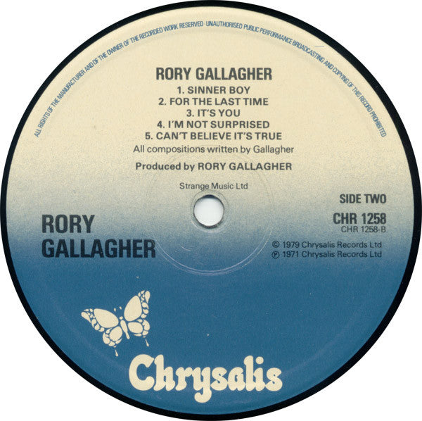 Rory Gallagher : Rory Gallagher (LP, Album, RE)