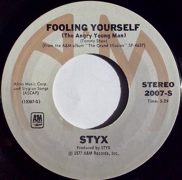 Styx - Fooling Yourself (7", Styrene, Pit) - De Platen Aap – Vinylwinkel in Brielle & online webshop voor muziekliefhebbers