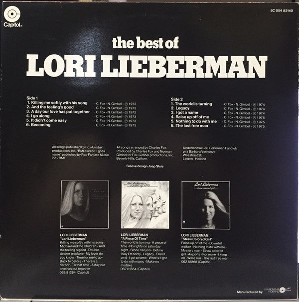 Lori Lieberman : The Best Of Lori Lieberman (LP, Comp)