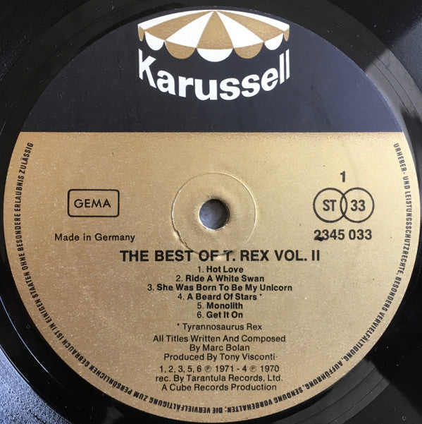 T. Rex : The Best Of T. Rex Vol. II (LP, Comp)