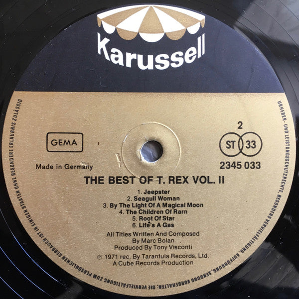 T. Rex : The Best Of T. Rex Vol. II (LP, Comp)