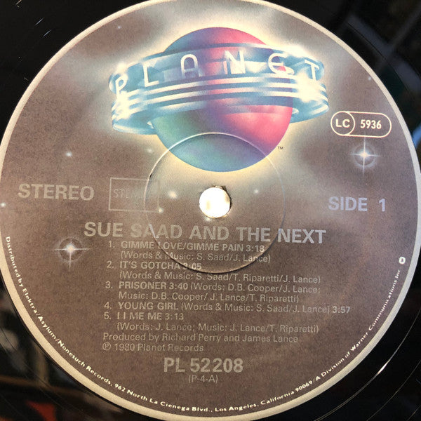 Sue Saad And The Next : Sue Saad And The Next (LP, Album)
