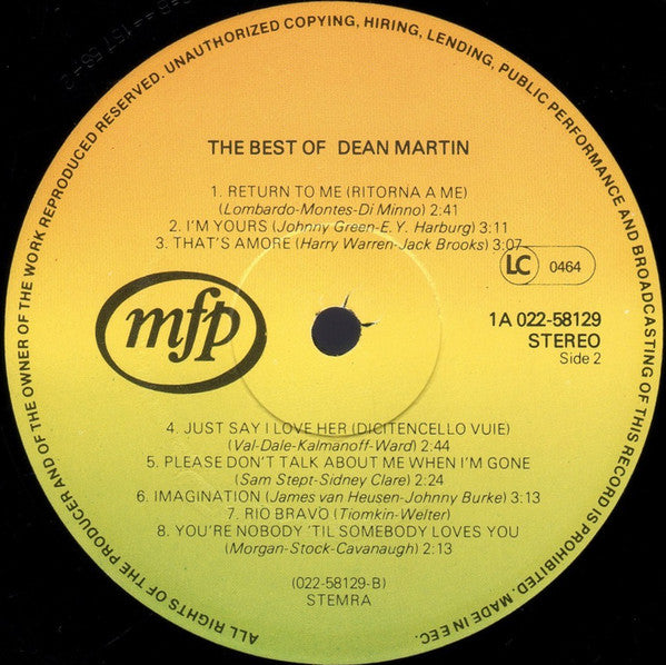 Dean Martin : The Best Of Dean Martin (LP, Comp, RP)