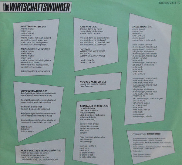 The Wirtschaftswunder : The Wirtschaftswunder (LP, Album)