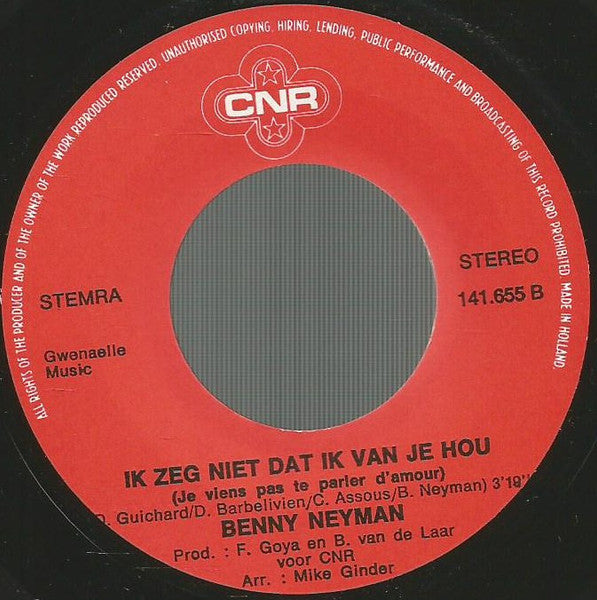 Benny Neyman : Ik Weet Niet Hoe (7", Single)