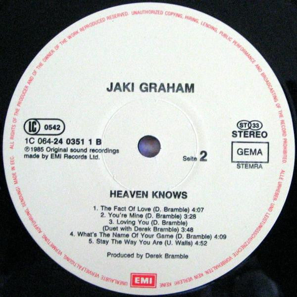 Jaki Graham : Heaven Knows (LP, Album)