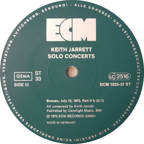 Keith Jarrett : Solo-Concerts Bremen Lausanne (3xLP, Album, RP + Box)