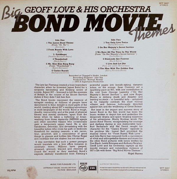 Geoff Love & His Orchestra : Big Bond Movie Themes (LP)