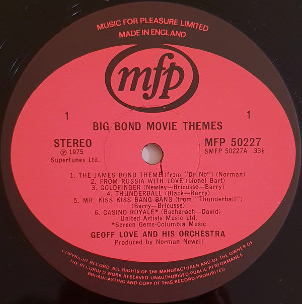 Geoff Love & His Orchestra : Big Bond Movie Themes (LP)