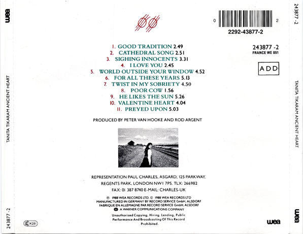 Tanita Tikaram - Ancient Heart (CD, Album) - De Platen Aap – Vinylwinkel in Brielle & online webshop voor muziekliefhebbers