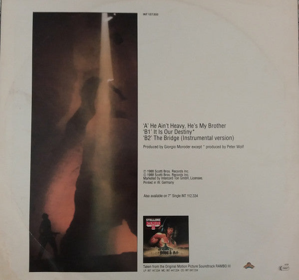 Bill Medley / Giorgio Moroder : He Ain't Heavy, He's My Brother / The Bridge (Instrumental Version) (12", Maxi, Gre)