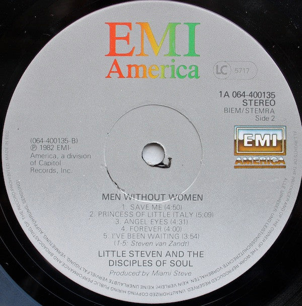 Little Steven And The Disciples Of Soul : Men Without Women (LP, Album)