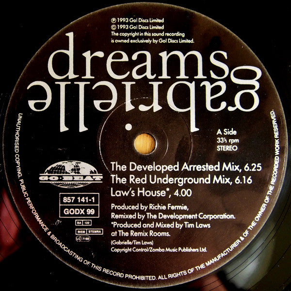 Gabrielle - Dreams (12") - De Platen Aap – Vinylwinkel in Brielle & online webshop voor muziekliefhebbers