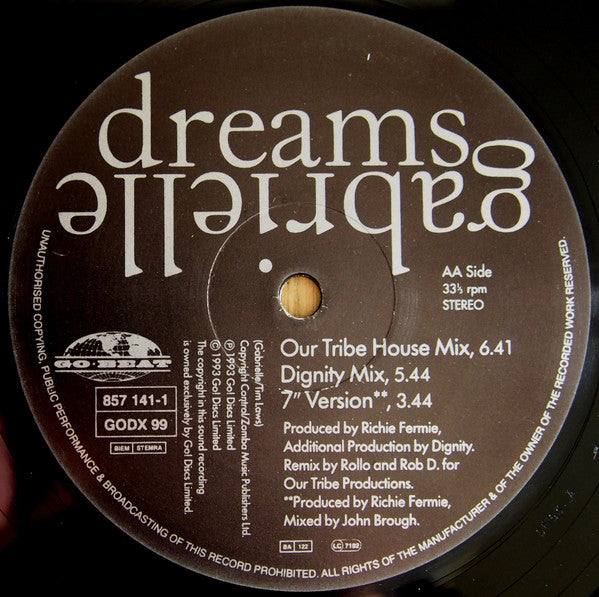 Gabrielle - Dreams (12") - De Platen Aap – Vinylwinkel in Brielle & online webshop voor muziekliefhebbers