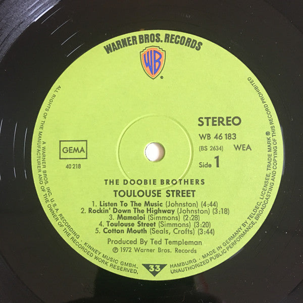 The Doobie Brothers : Toulouse Street (LP, Album, Gat)