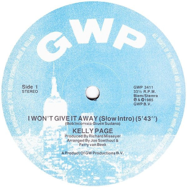 Kelly Page : I Won't Give It Away (12")